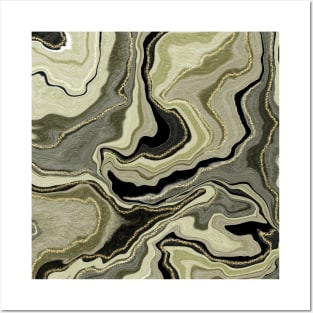 Gold and black marble design Posters and Art